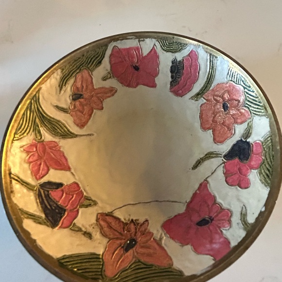 Cloisonné pedestal bowl /Made in India - Picture 2 of 5